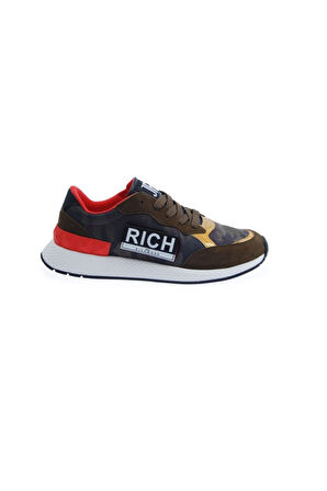 Richmond 3120/CPA Kumaş İçi Deri Yeşil Kamuflaj Sport  Sneaker Erkek Ayakkabı