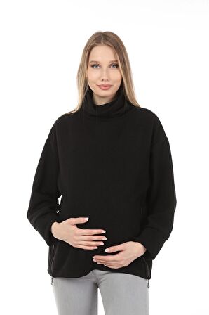 Luvmabelly MYRA4280 Fermuarlı Hamile Sweatshirt -S