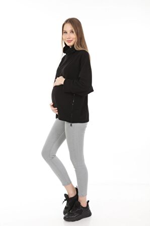 Luvmabelly MYRA4280 Fermuarlı Hamile Sweatshirt -S