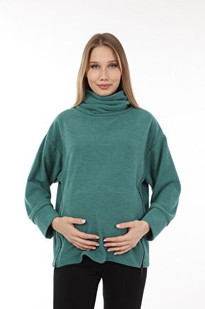 Luvmabelly MYRA4281 Fermuarlı Hamile Sweatshirt -Y