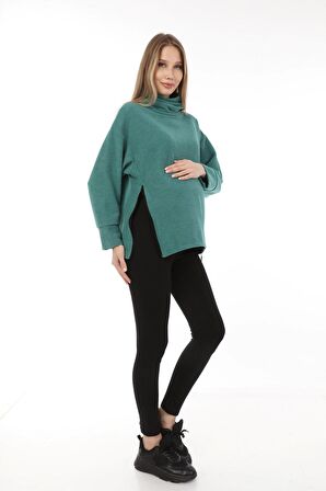 Luvmabelly MYRA4281 Fermuarlı Hamile Sweatshirt -Y