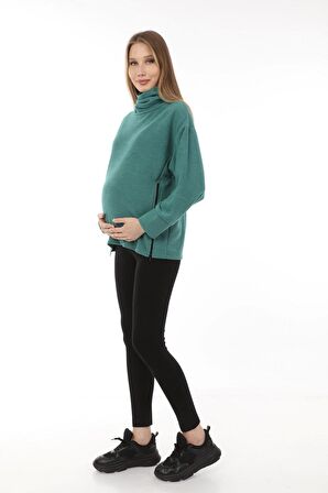 Luvmabelly MYRA4281 Fermuarlı Hamile Sweatshirt -Y