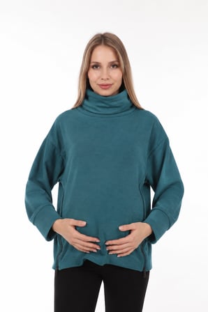 Luvmabelly MYRA4281 Fermuarlı Hamile Sweatshirt -Y