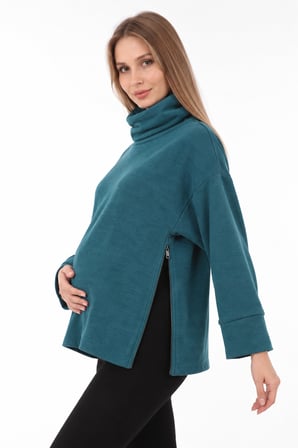 Luvmabelly MYRA4281 Fermuarlı Hamile Sweatshirt -Y