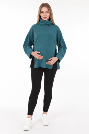 Luvmabelly MYRA4281 Fermuarlı Hamile Sweatshirt -Y