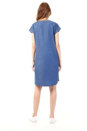 Luvmabelly MYRA5020 - Hamile Elbisesi Kot V Yaka -