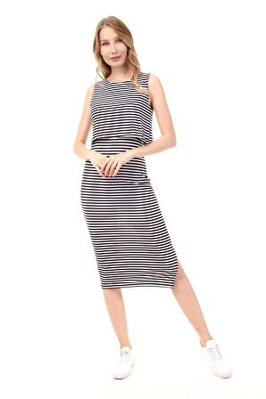 Luvmabelly MYRA5552 - Emzirme Elbise Kolsuz Yırtma