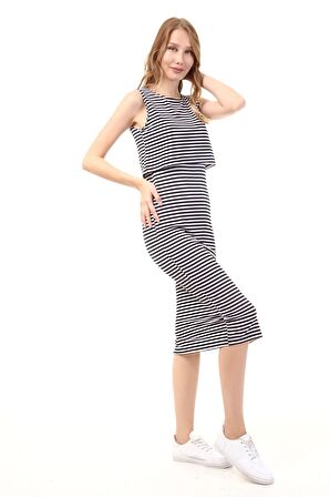 Luvmabelly MYRA5552 - Emzirme Elbise Kolsuz Yırtma