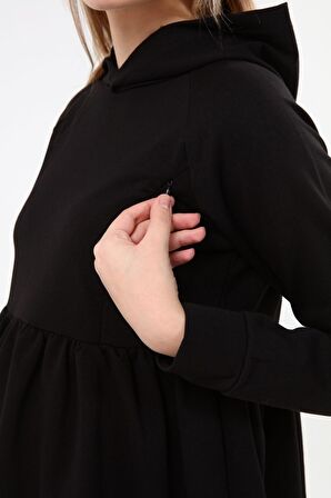 Luvmabelly MYRA4531 Büzgülü Fermuarlı Emzirme Swea