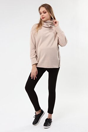 Luvmabelly MYRA4281 Fermuarlı Hamile Sweatshirt -B