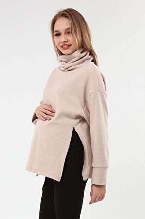 Luvmabelly MYRA4281 Fermuarlı Hamile Sweatshirt -B