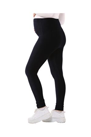 Luvmabelly MYRA8051 Beli Ayarlanabilir Kışlık Kadife Hamile Tayt -Lacivert