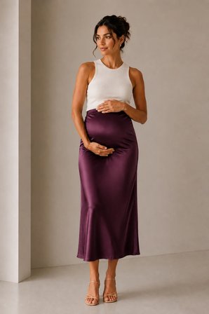 Luvmabelly MYRA9035- Saten Etek -Mor