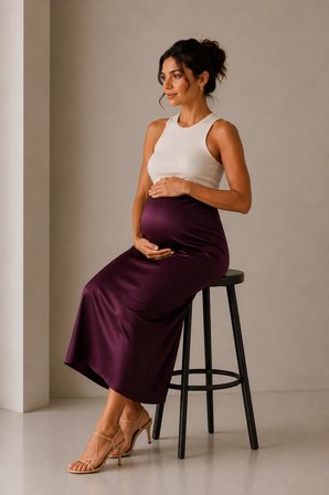 Luvmabelly MYRA9035- Saten Etek -Mor