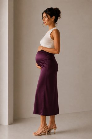 Luvmabelly MYRA9035- Saten Etek -Mor