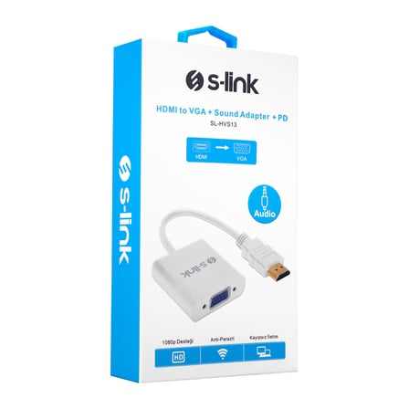 Sl-Hvs13 Hdmi Erkek To Vga Dişi + Audio Micro Usb Çevirici