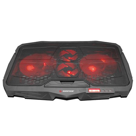 Rampage Notebook Soğutucu Stand 2-125 Mm + 2-70Mm Işıklı Fan 15"-17" Siyah AD-RC4