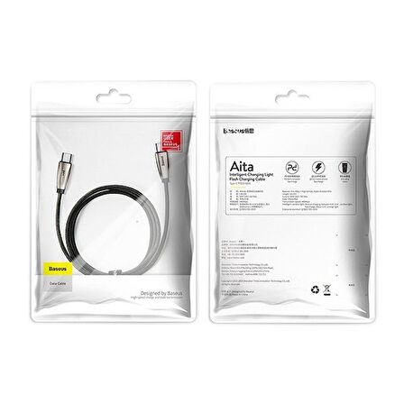 BASEUS AITA Led Işıklı Type-C Hızlı Şarj Kablosu PD2.0 60W(20V 3A) 1metre
