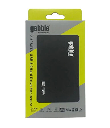 Gabble GAB-HK242 USB 2.0 Hadrdısk Kutusu Plastik 2.5''(SH20)