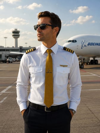 Kravat "Boeing" Sarı Desenli