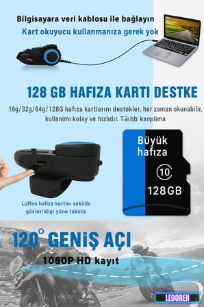 Yeni Sürüm Maxto M3 intercom 360 Derece Dönen Kask Klipsli Kameralı Motosiklet Kask İntercomu