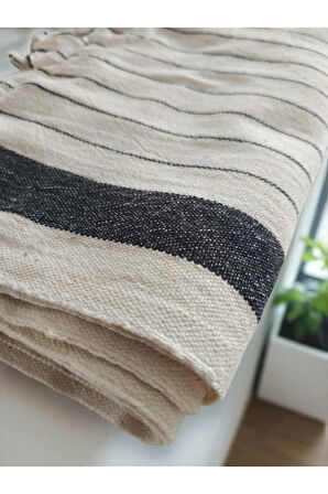 Çizgili Desenli Mutfak Kurulama Bezi %100 Pamuk - Kara Tezgah Özel Dokuma Peşkir 50x90 cm