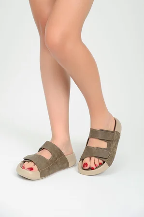 QRAMED Orthopedix Çift Bantlı Cırtlı Unisex Spor Terlik QR25101