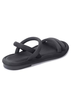 QRAMED Orthopedix Esnek Şık Kadın Sandalet Scuba Kumaş DÜZ QR25203