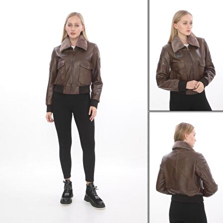 CAT3B (KOYU KAHVE) DERI Kadın PILOT MONTU