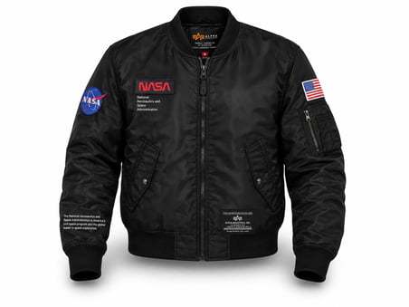 Ribana Yakalı Pilot Montu  Siyah "NASA"