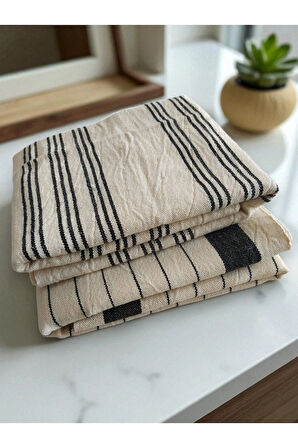 Mutfak Kurulama Bezi, 2 adet Farklı Desen, %100 Pamuk, Kara Tezgah Peşkir 50x90 Cm