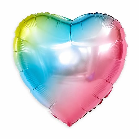 Rainbow Kalp Folyo Balon 18 İnç Doğum Günü Parti Süsü Dekorasyon Balonu Helyumlu