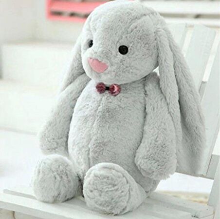 Uyku Arkadaşım PAPYONLU Uzun Kulak Bunny Peluş Tavşan 65 cm