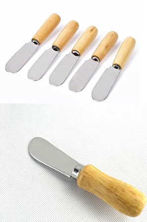 Tereyağı Bıçağı - Mini Spatula Ahşap Saplı 6 Adet