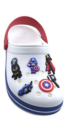 Güçlü Adımlar, Efsanevi Kahramanlar: Avengers Temalı 6'lı Terlik Süsleriyle Tarzınızı Gösterin