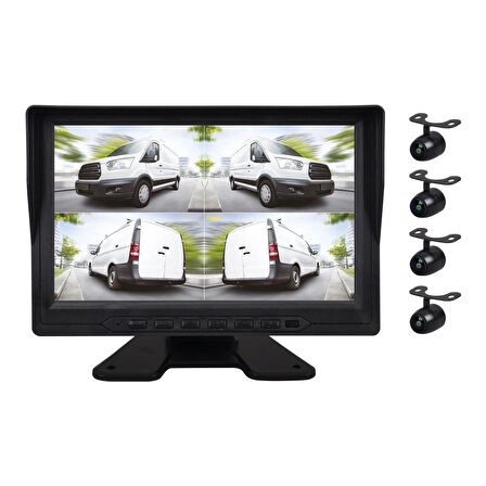 JAMESON JSD-904-9''-IPS 1024x600px-AHD KAMERA-4 KANAL-4 KAMERALI KAYITLI MONİTOR SETİ