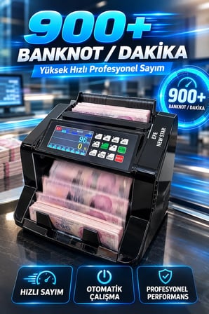 888T Profesyonel Çoklu Para Birimi Banknot Sayma Makinesi 900+ Adet/Dk