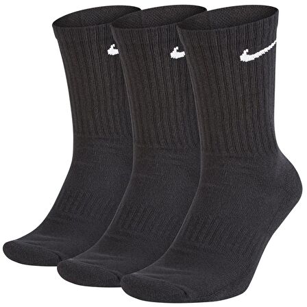 Nike Everyday Cushioned Training Crew 3lü Unisex Siyah Çorap SX7664-010