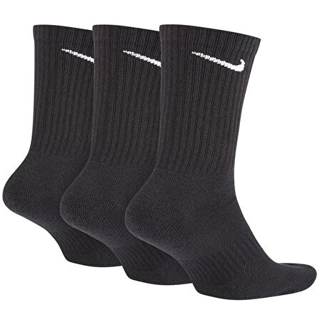 Nike Everyday Cushioned Training Crew 3lü Unisex Siyah Çorap SX7664-010