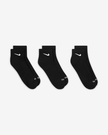 Nike Everyday Plus Destekli Antrenman Bilek Çorapları (3 Çift) Siyah SX6890-010