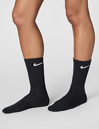 Dri Fit Everyday Cotton Crew Socks 6 lı Spor Çorap Siyah