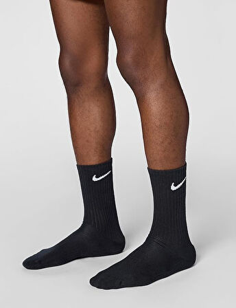 Dri Fit Everyday Cotton Crew Socks 6 lı Spor Çorap Siyah