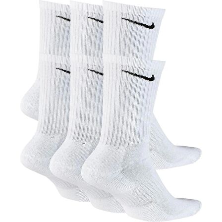 Nike Everyday Cush Crew Beyaz 6lı Çorap SX7666-100