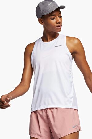 Nike Dri-Fit Miler Running Beyaz Kadın Spor Atlet