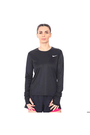 Miler Top Ls Kadın Siyah Koşu Uzun Kollu Tişört Aj8128-010