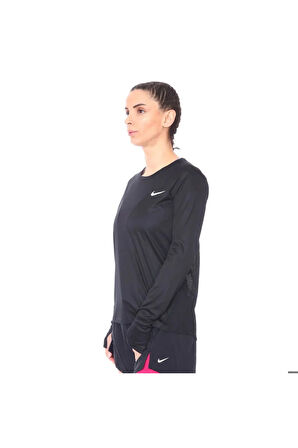 Miler Top Ls Kadın Siyah Koşu Uzun Kollu Tişört Aj8128-010