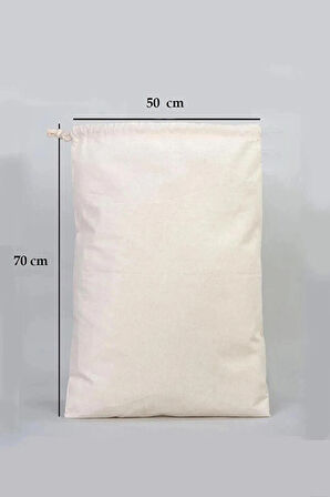 Kanvas Çok Amaçlı Kirli Çamaşır Torbası 50x70 cm, 1 Adet