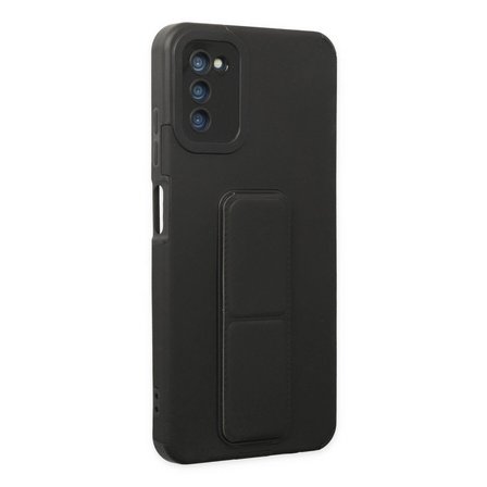 Samsung Galaxy A03s Kılıf Mega Standlı Silikon - Siyah