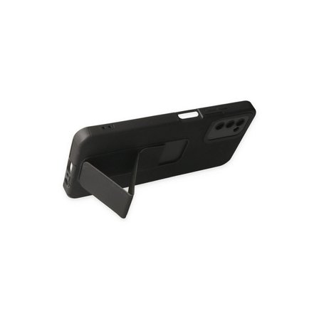 Samsung Galaxy A03s Kılıf Mega Standlı Silikon - Siyah