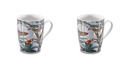 Porselen Mugs Kupa-korkmaz Forest-1 Baskılı Kupa Bardak-2'li Takım Kupa